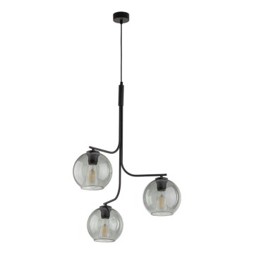 Rippvalgusti CESAR kaabliga 3xE27/15W/230V must/suitsuhall