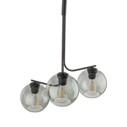 Rippvalgusti CESAR kaabliga 3xE27/15W/230V must/suitsuhall