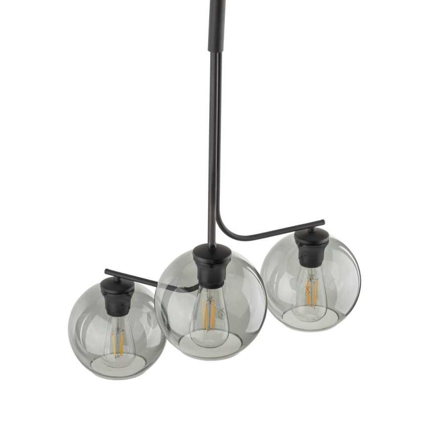 Rippvalgusti CESAR kaabliga 3xE27/15W/230V must/suitsuhall