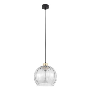 Rippvalgusti DEVI kaabliga 1xE27/15W/230V must/läbipaistev