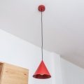 Rippvalgusti ETNA II trossil 1xE27/15W/230V, läbimõõt 18,5 cm, punane