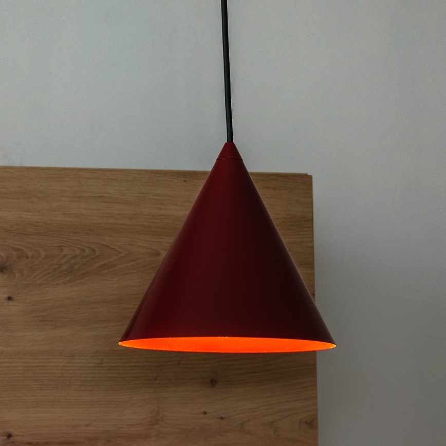 Rippvalgusti ETNA II trossil 1xE27/15W/230V, läbimõõt 18,5 cm, punane