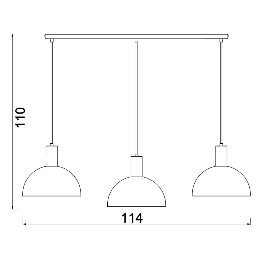 Rippvalgusti HANDA kaabliga 3xE27/15W/230V, pruun