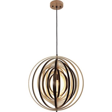 Rippvalgusti juhtmega 1xE27/60W/230V, läbimõõt 43,5 cm, täispuit/vineer/kummipuit