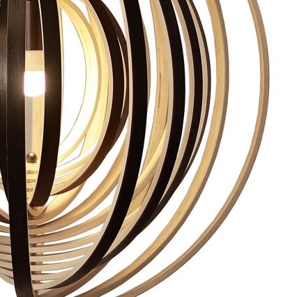 Rippvalgusti juhtmega 1xE27/60W/230V, läbimõõt 43,5 cm, täispuit/vineer/kummipuit