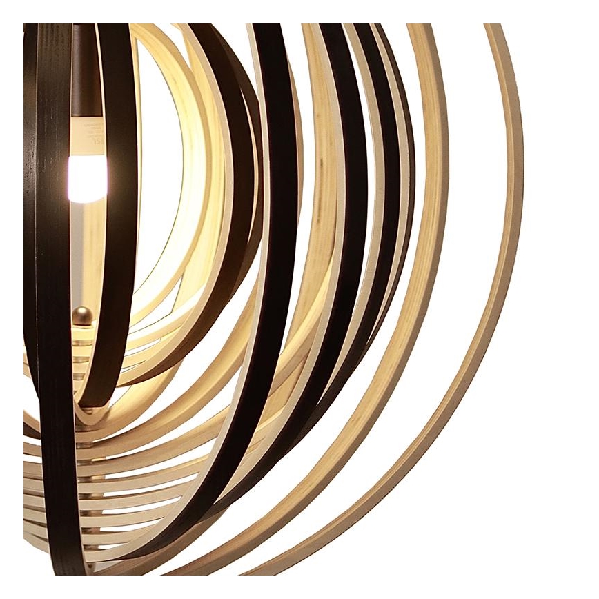 Rippvalgusti juhtmega 1xE27/60W/230V, läbimõõt 43,5 cm, täispuit/vineer/kummipuit