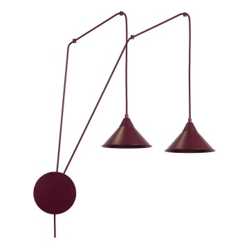 Rippvalgusti juhtmega ABRAMO 2xE27/15W/230V punane