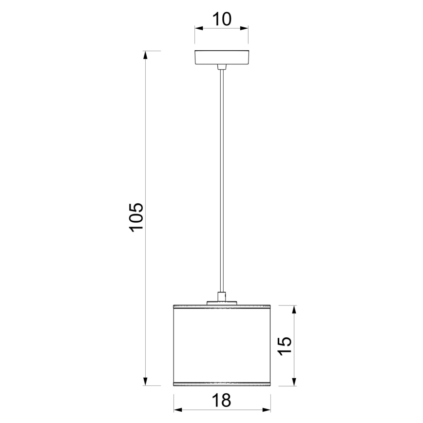 Rippvalgusti juhtmega ARDEN 1xE27/15W/230V, läbimõõt 18 cm, beež