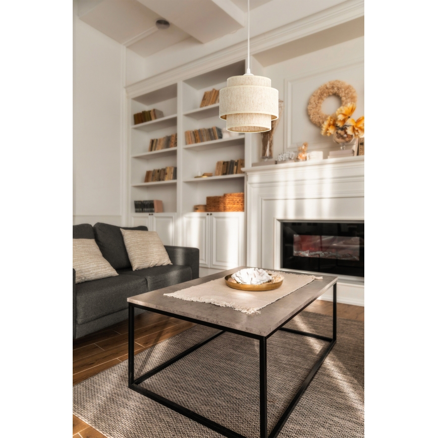 Rippvalgusti juhtmega BOHO 1xE27/60W/230V, läbimõõt 20 cm, valge