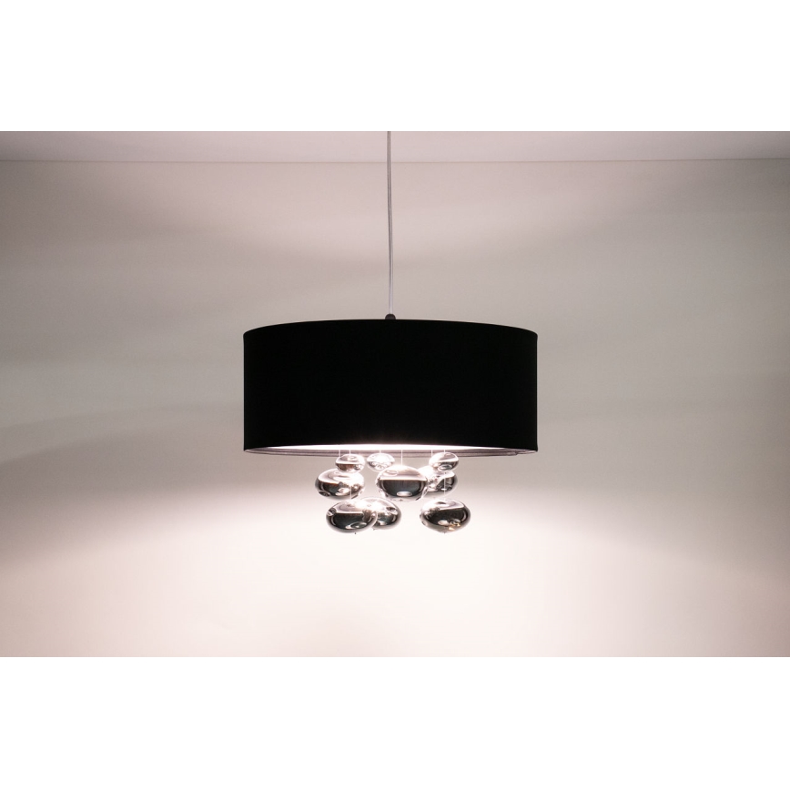 Rippvalgusti juhtmega BUBBLE 1xE27/60W/230V, läbimõõt 40 cm, must