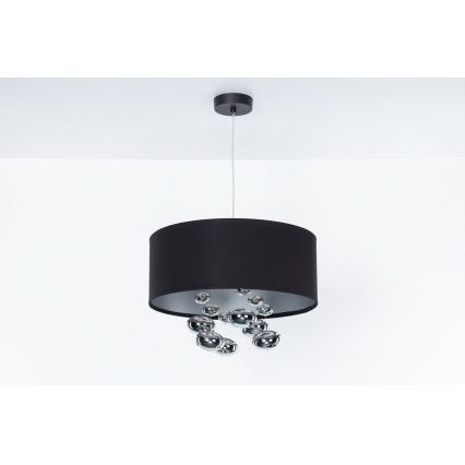 Rippvalgusti juhtmega BUBBLE 1xE27/60W/230V, läbimõõt 40 cm, must