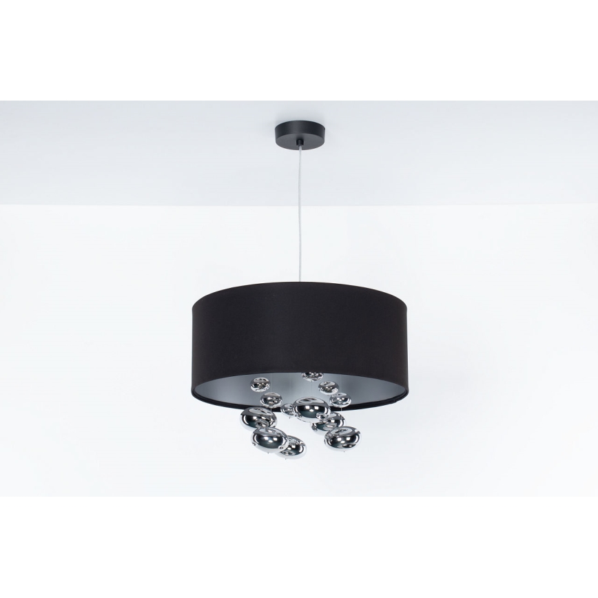 Rippvalgusti juhtmega BUBBLE 1xE27/60W/230V, läbimõõt 40 cm, must