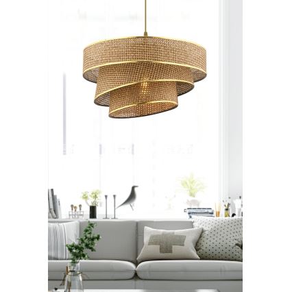 Rippvalgusti juhtmega COUPER 1xE27/60W/230V pruun/kuldne