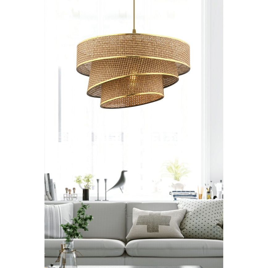 Rippvalgusti juhtmega COUPER 1xE27/60W/230V pruun/kuldne