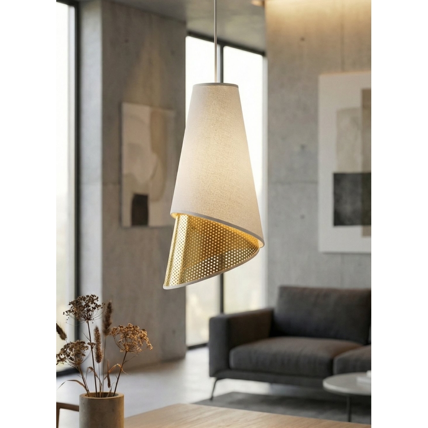 Rippvalgusti juhtmega MODA 3xE27/15W/230V valge/kuldne