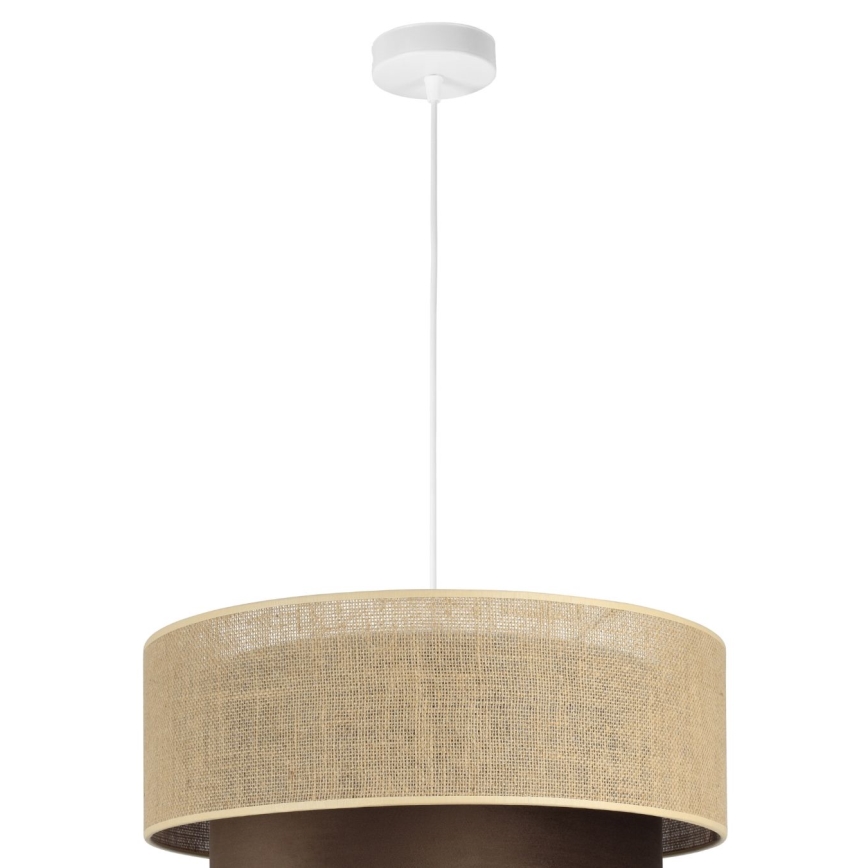 Rippvalgusti juhtmega SARTA 1xE27/60W/230V pruun/jute