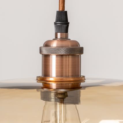 Rippvalgusti juhtmega SEVENTIES E27/60W/230V suitsune/pruun