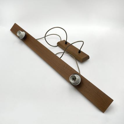 Rippvalgusti juhtmel AIDA 2xE27/15W/230V Ø 35 cm tamm/kreemjas