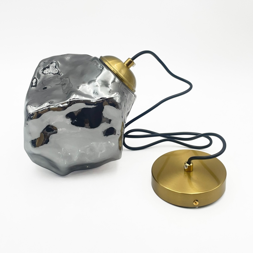 Rippvalgusti juhtmel CRISTAL 1xE14/15W/230V messing/suitsune must