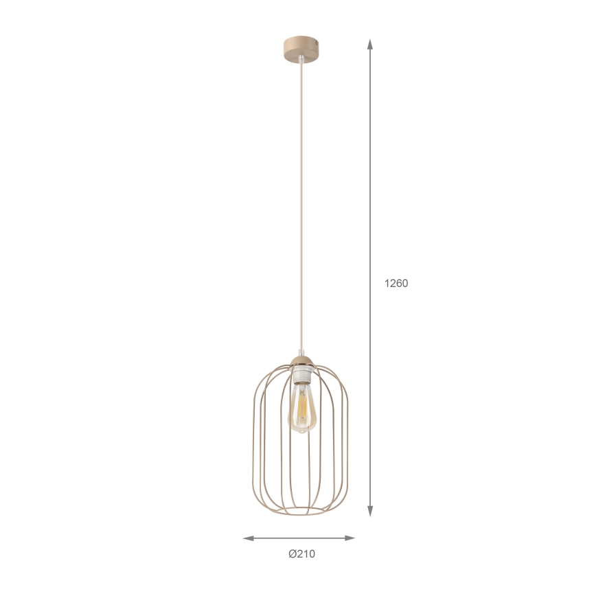 Rippvalgusti juhtmel DESTELLO 1xE27/15W/230V, läbimõõt 21 cm, beež