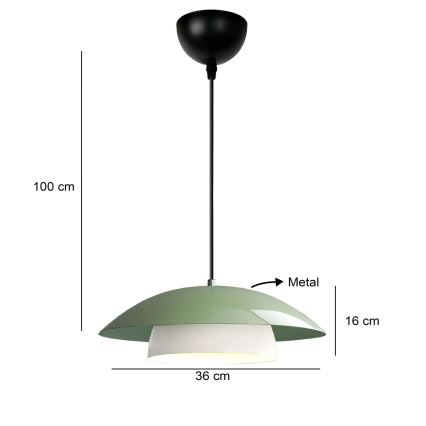 Rippvalgusti juhtmel MOONLIGH 1xE27/40W/230V roheline