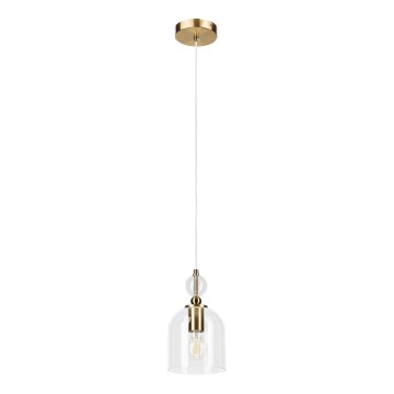 Rippvalgusti juhtmel VELARE 1xE27/15W/230V kuldne/läbipaistev
