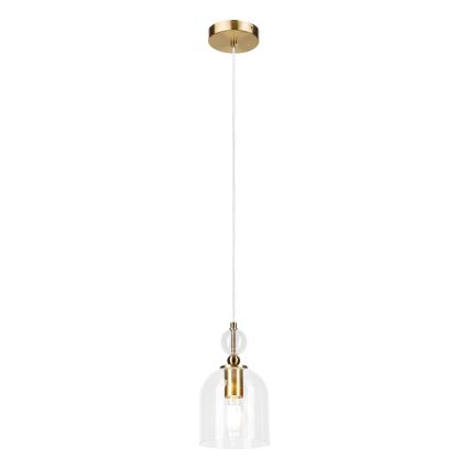 Rippvalgusti juhtmel VELARE 1xE27/15W/230V kuldne/läbipaistev