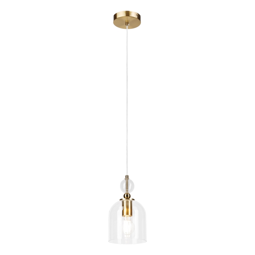 Rippvalgusti juhtmel VELARE 1xE27/15W/230V kuldne/läbipaistev