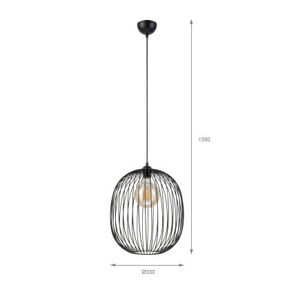 Rippvalgusti juhtmel VELARE 1xE27/15W/230V kuldne/läbipaistev