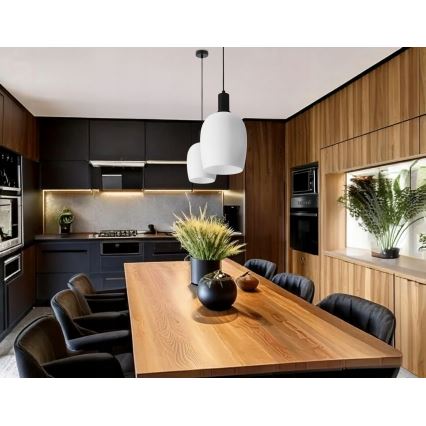 Rippvalgusti juhtmel WOLKEN 1xE27/40W/230V valge/must