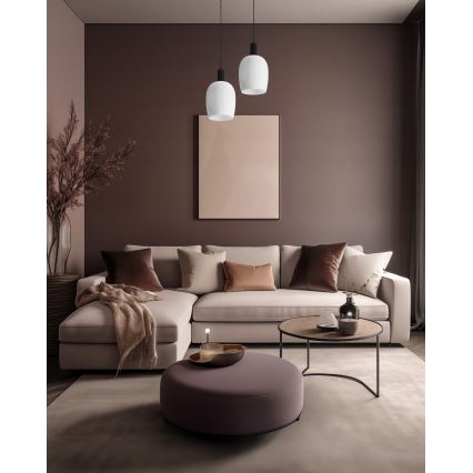 Rippvalgusti juhtmel WOLKEN 1xE27/40W/230V valge/must