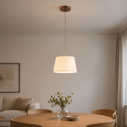 Rippvalgusti kaabliga AIDA 1xE27/15W/230V Ø25 cm tamm/kreemjas