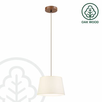 Rippvalgusti kaabliga AIDA 1xE27/15W/230V Ø25 cm tamm/kreemjas
