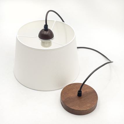 Rippvalgusti kaabliga AIDA 1xE27/60W/230V läbimõõt 25 cm tamm/pähkel/valge