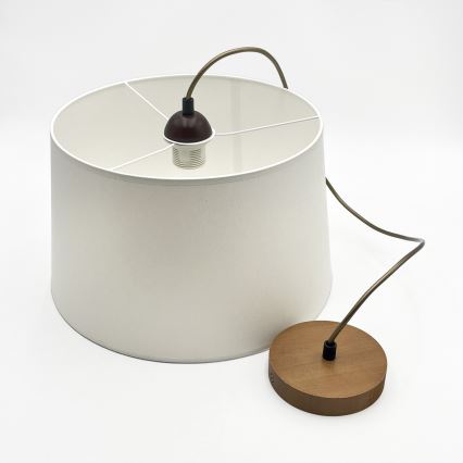 Rippvalgusti kaabliga AIDA 1xE27/60W/230V, läbimõõt 35 cm, tamm/pruun/valge