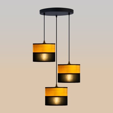 Rippvalgusti kaabliga ALBA 3xE27/15W/230V läbimõõt 40 cm must/pruun