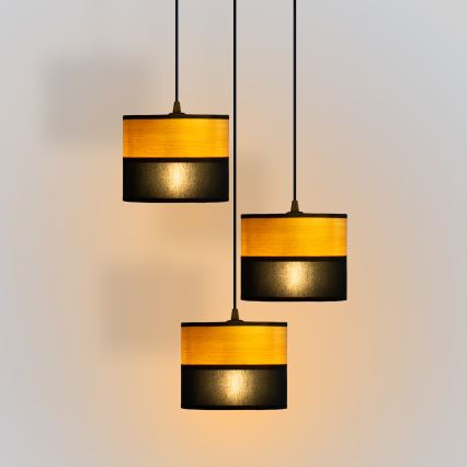 Rippvalgusti kaabliga ALBA 3xE27/15W/230V läbimõõt 40 cm must/pruun