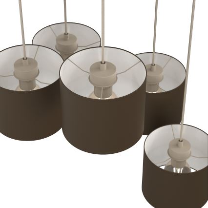 Ripplühter kaabliga ARDEN 5xE27/15W/230V, läbimõõt 58 cm, beež/pruun