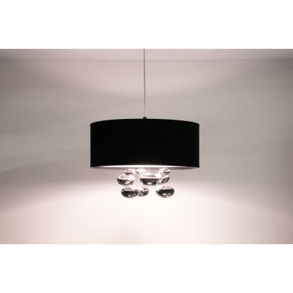 Rippvalgusti kaabliga BUBBLE 1xE27/60W/230V, läbimõõt 50 cm, must