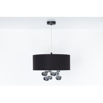 Rippvalgusti kaabliga BUBBLE 1xE27/60W/230V, läbimõõt 50 cm, must