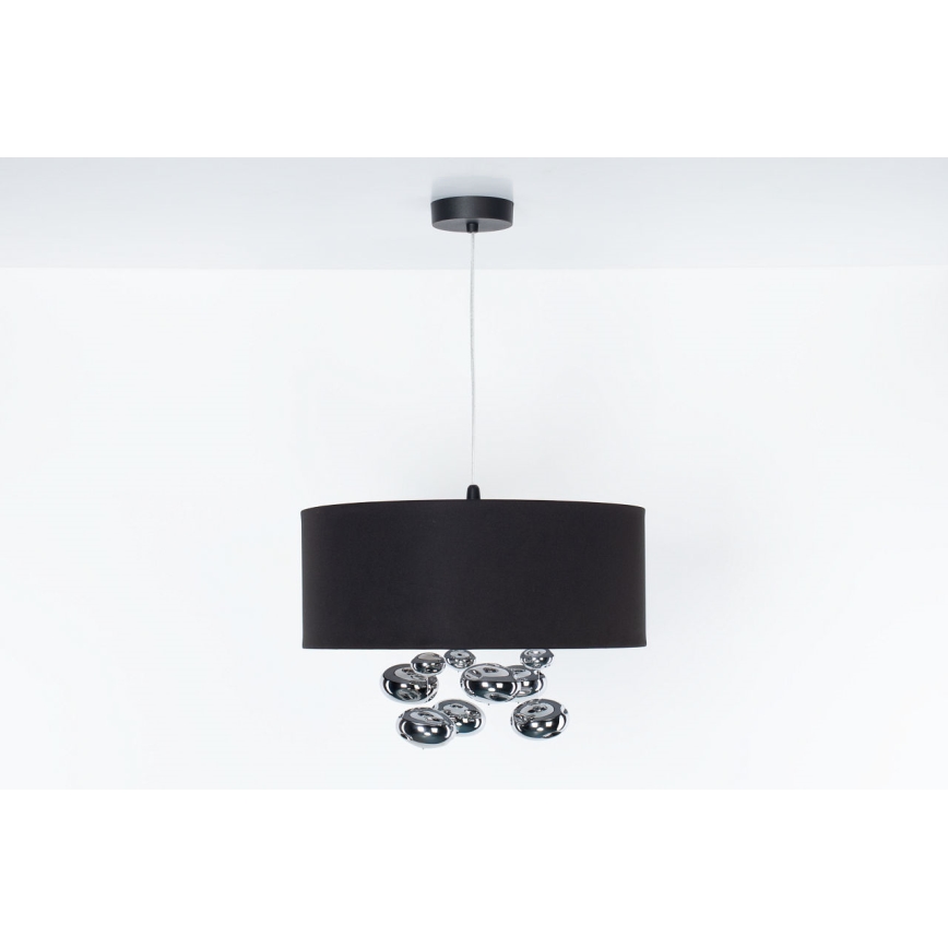 Rippvalgusti kaabliga BUBBLE 1xE27/60W/230V, läbimõõt 50 cm, must