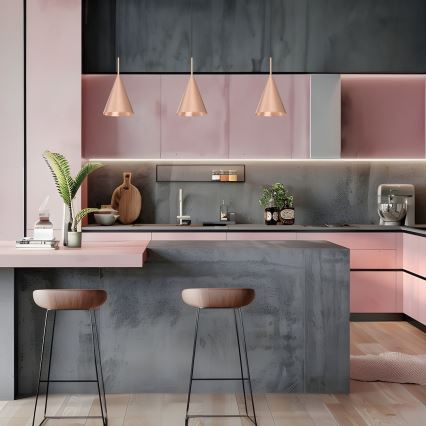 Rippvalgusti kaabliga CAPITAL 1xGX53/15W/230V läbimõõt 17 cm roosakuldne