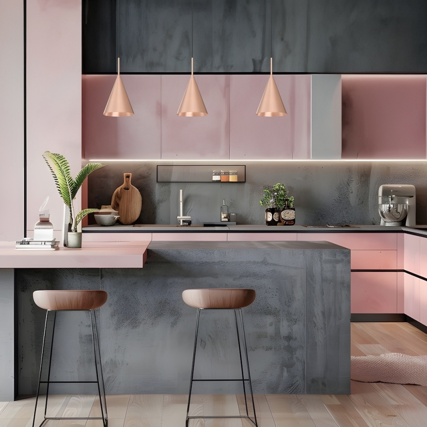 Rippvalgusti kaabliga CAPITAL 1xGX53/15W/230V läbimõõt 17 cm roosakuldne