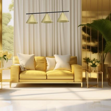 Rippvalgusti kaabliga CAPITAL 3xGX53/15W/230V kuldne