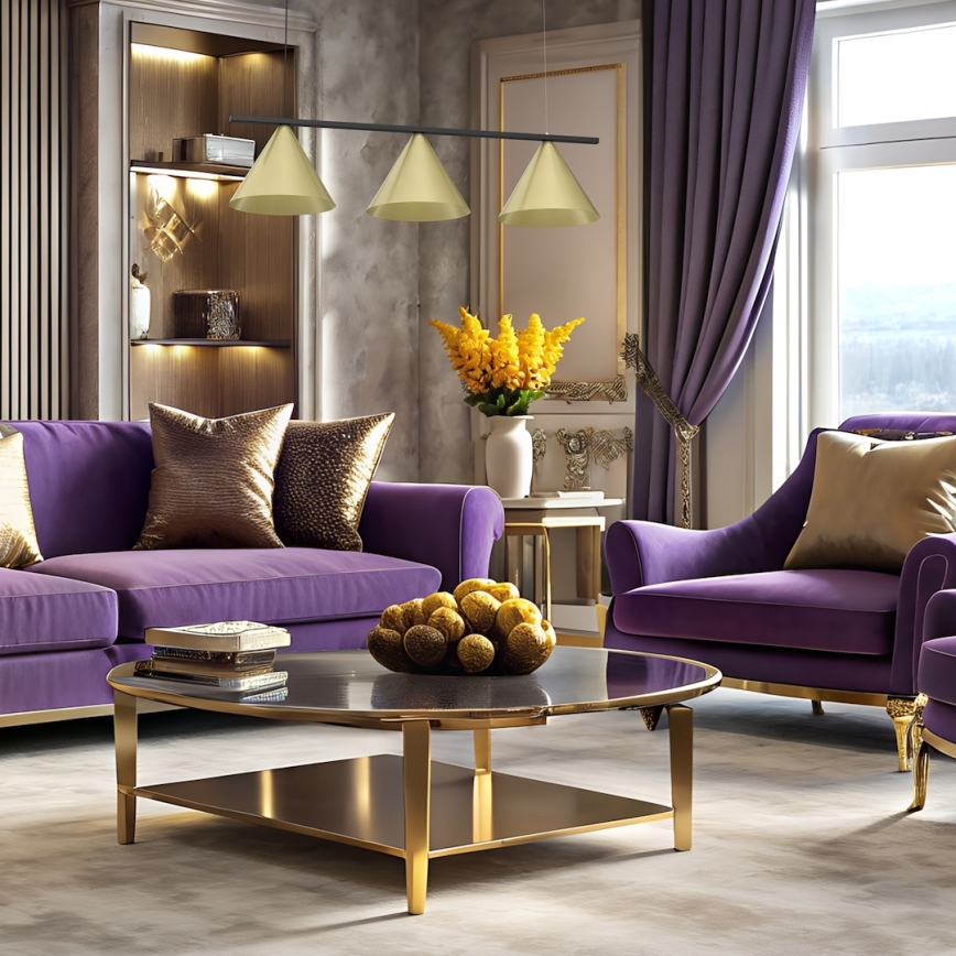 Rippvalgusti kaabliga CAPITAL 3xGX53/15W/230V kuldne