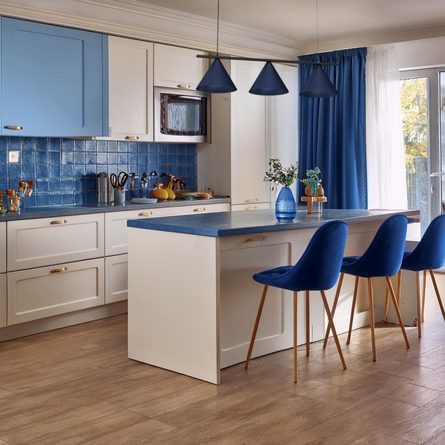 Rippvalgusti kaabliga CAPITAL 3xGX53/15W/230V sinine