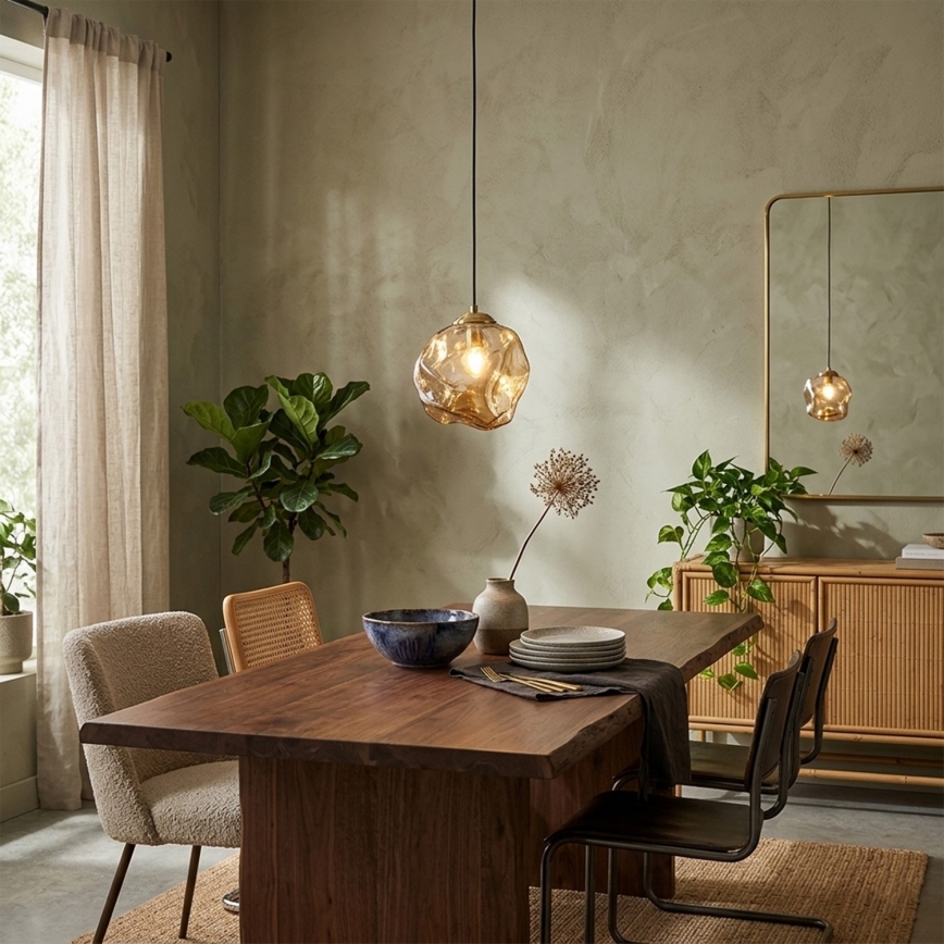 Rippvalgusti kaabliga CRISTAL 1xE14/15W/230V messing/suitsune beež