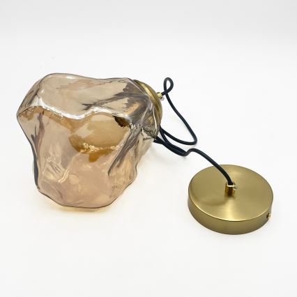 Rippvalgusti kaabliga CRISTAL 1xE14/15W/230V messing/suitsune beež