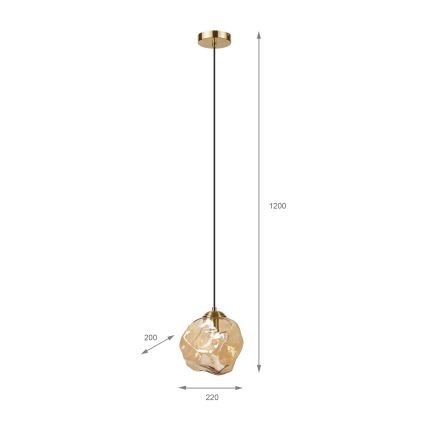 Rippvalgusti kaabliga CRISTAL 1xE14/15W/230V messing/suitsune beež