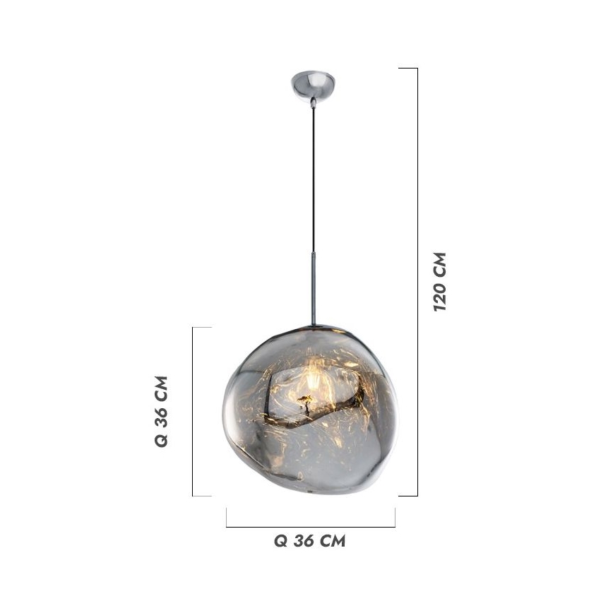 Rippvalgusti kaabliga CRUMPLED 1xE27/24W/230V Ø 26 cm, vaskne